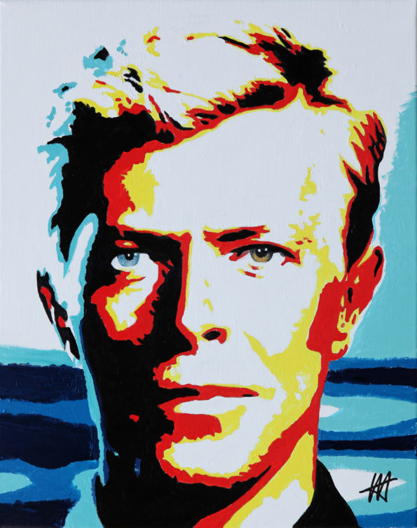 David Bowie tableau à l'huile galerie venturini antibes