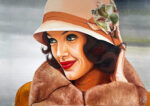 L'échange - huile sur toile de lin, Scènes mythiques Cinéma, avec Angelina Jolie, créé par Jean-Jacques Venturini, artiste peintre à Antibes, French Riviera